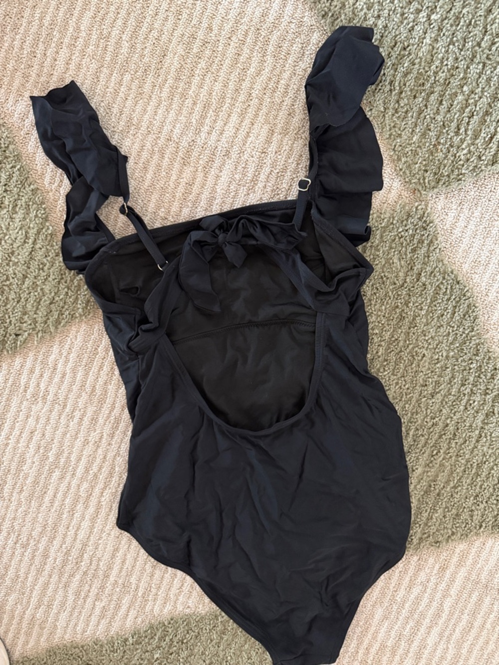Black Ruffled One-Piece Swimsuit - Picture 2 of 2